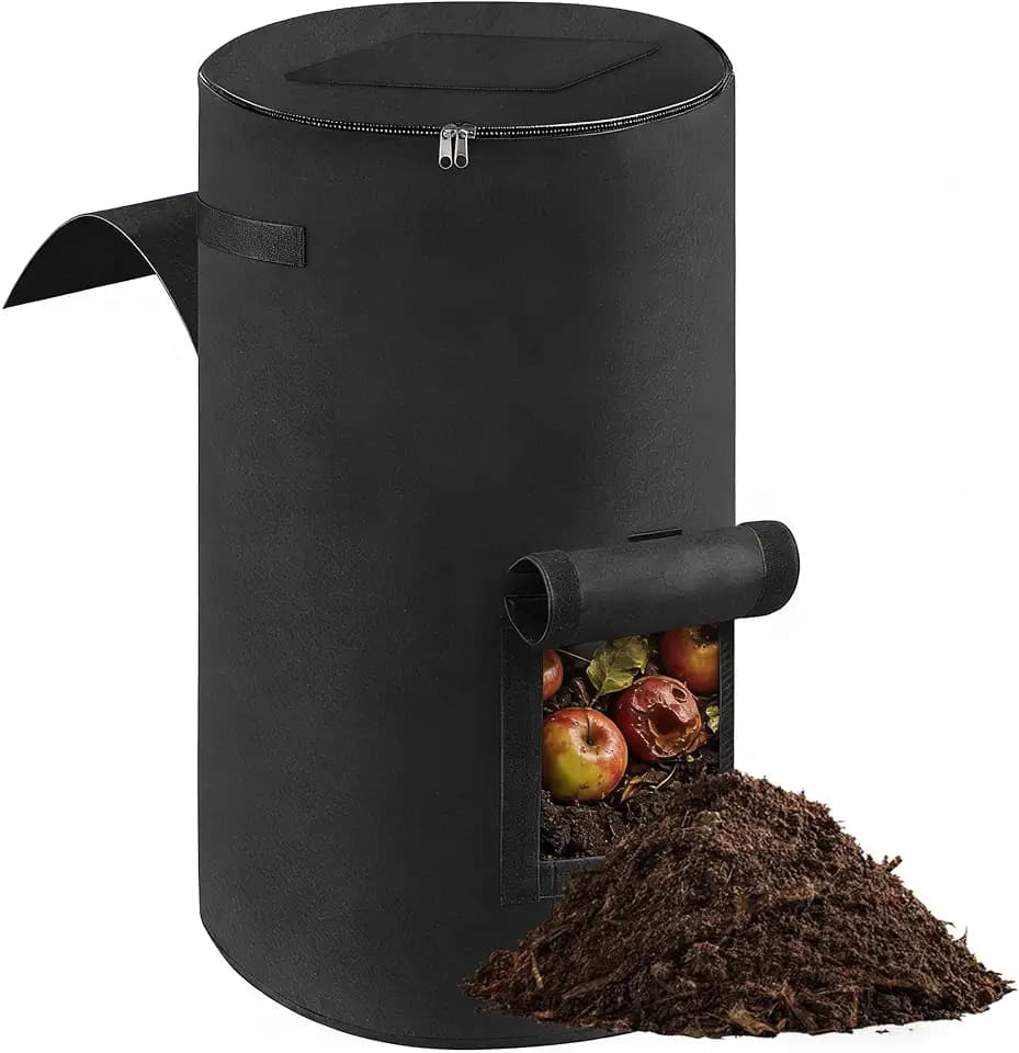 Compost Bin Outdoor with Handles Observation Windows, 34 Gallon