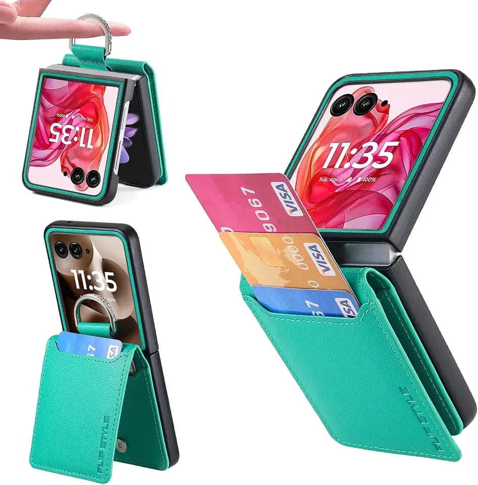 for Motorola Razr Ultra 2025/2026 Case Wallet with Card Holder Green