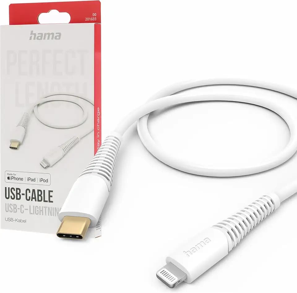Hama Ladekabel USB C auf Lightning, MFI zertifiziert, vergoldet, 1,5m