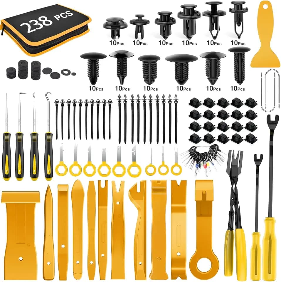 GOOACC 238Pcs Trim Removal Tool Auto Push Pin Bumper Retainer Clip Set