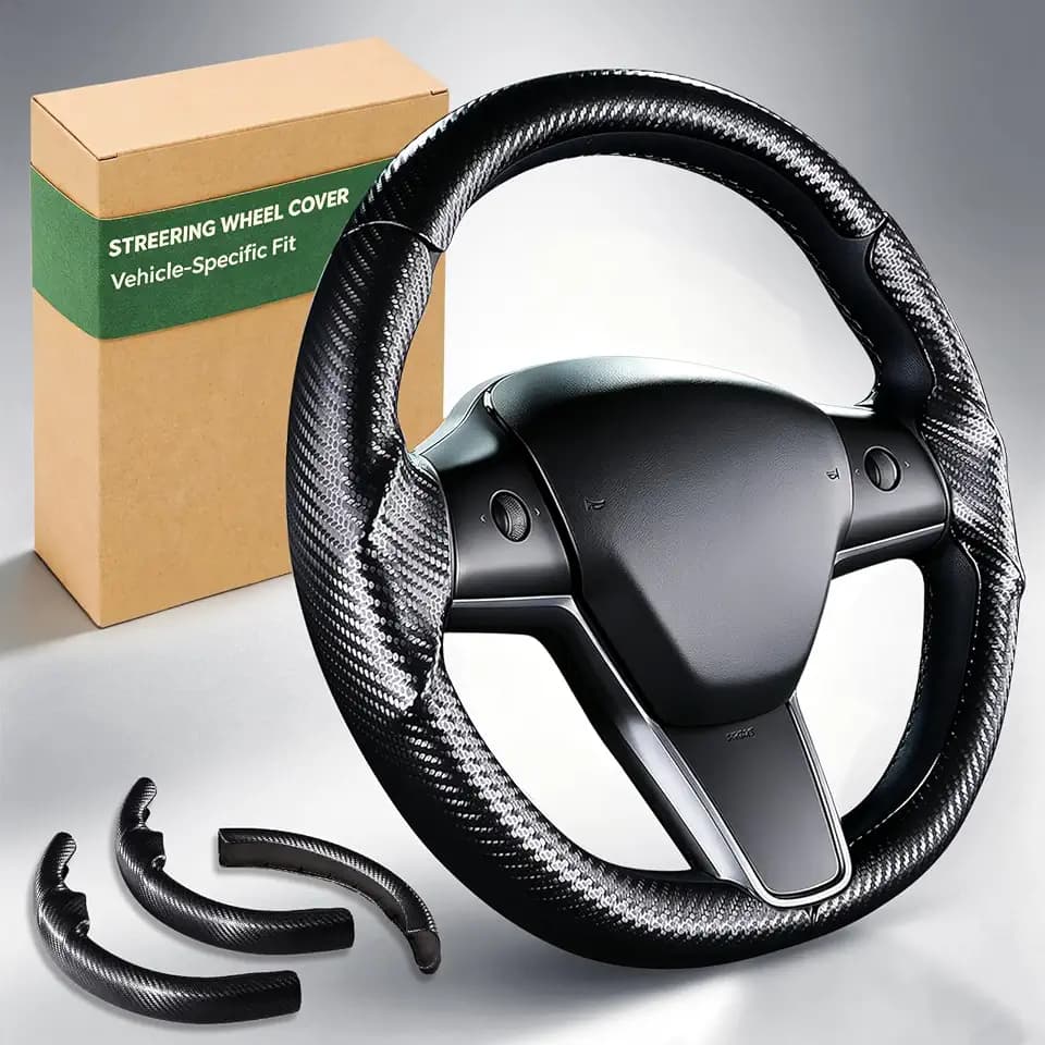 Aimato Customized Car Steering Wheel Cover for Tesla Model 3/Y