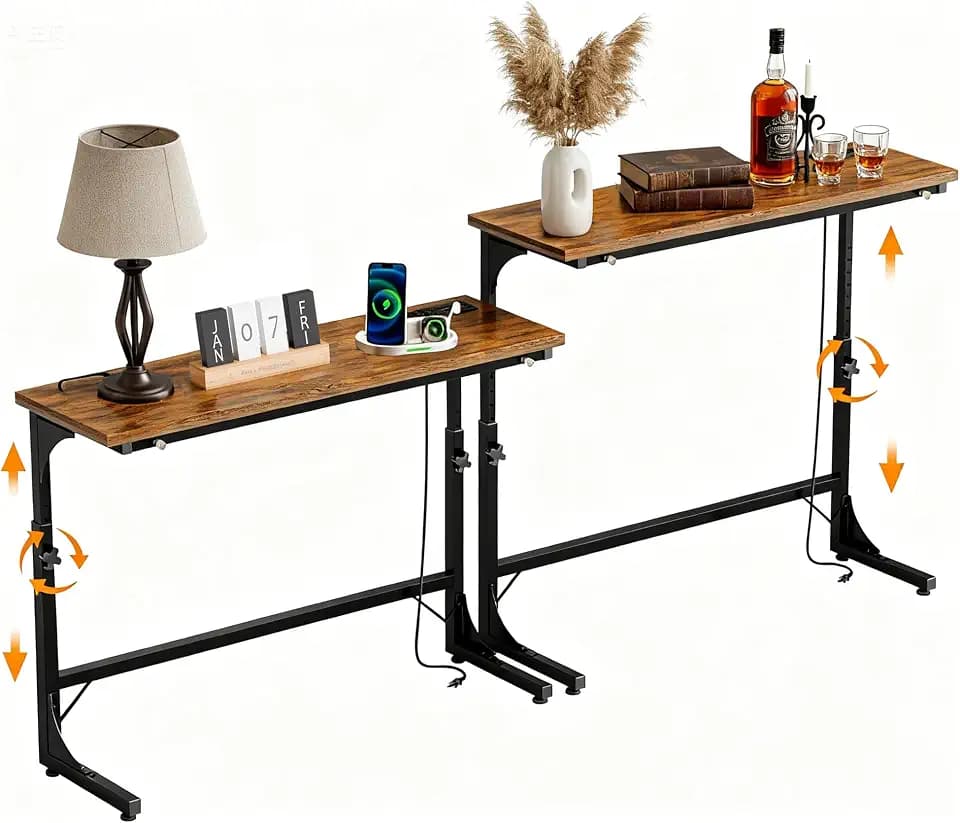 11.8" W * 78.8"L Narrow Console Table Behind Sofa Couch Table with Outlets
