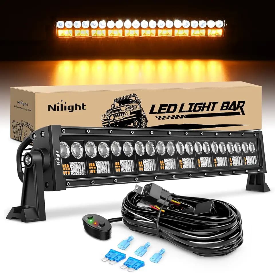 Nilight LED Light Bar 7D 22" 150W Spot Flood Combo Beam Amber White