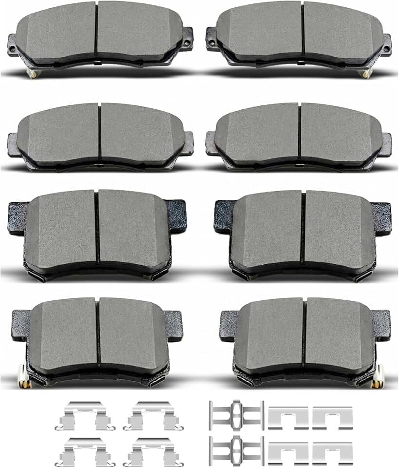 D1086 D1089 Front Rear Ceramic Brake Pads With Clips Fit For 2010-2012 Acura RDX FWD,For 2007-2011 Honda CR-V All Models