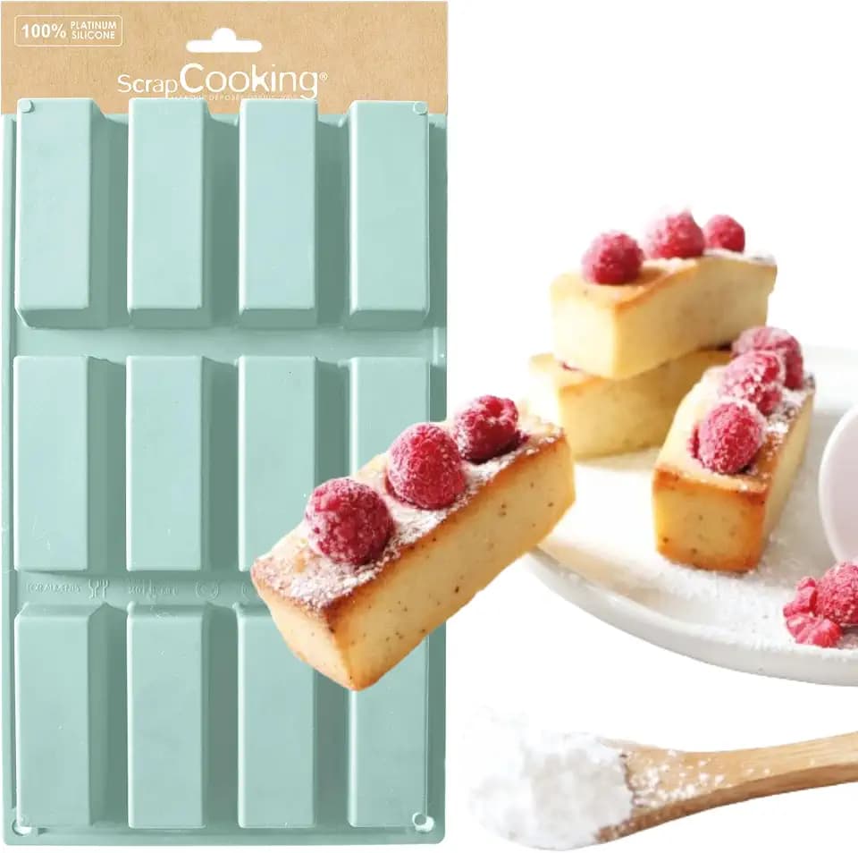 ScrapCooking 3103 Multi 12 Cakes Backform Silikon 33 x 18 x 3,5 cm, Wassergrün