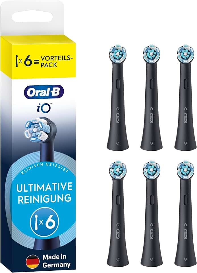 Oral-B iO Aufsteckbürsten Ultimative Reinigung, Schwarz, 6 Stück