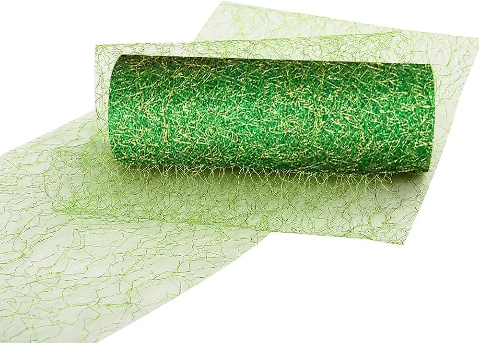 Tischläufer Rolle für Weihnachten und Hochzeit - Papierrolle, Gold und Silber, Vlies - Party Dekoration (Grün, 15 x 900 cm)