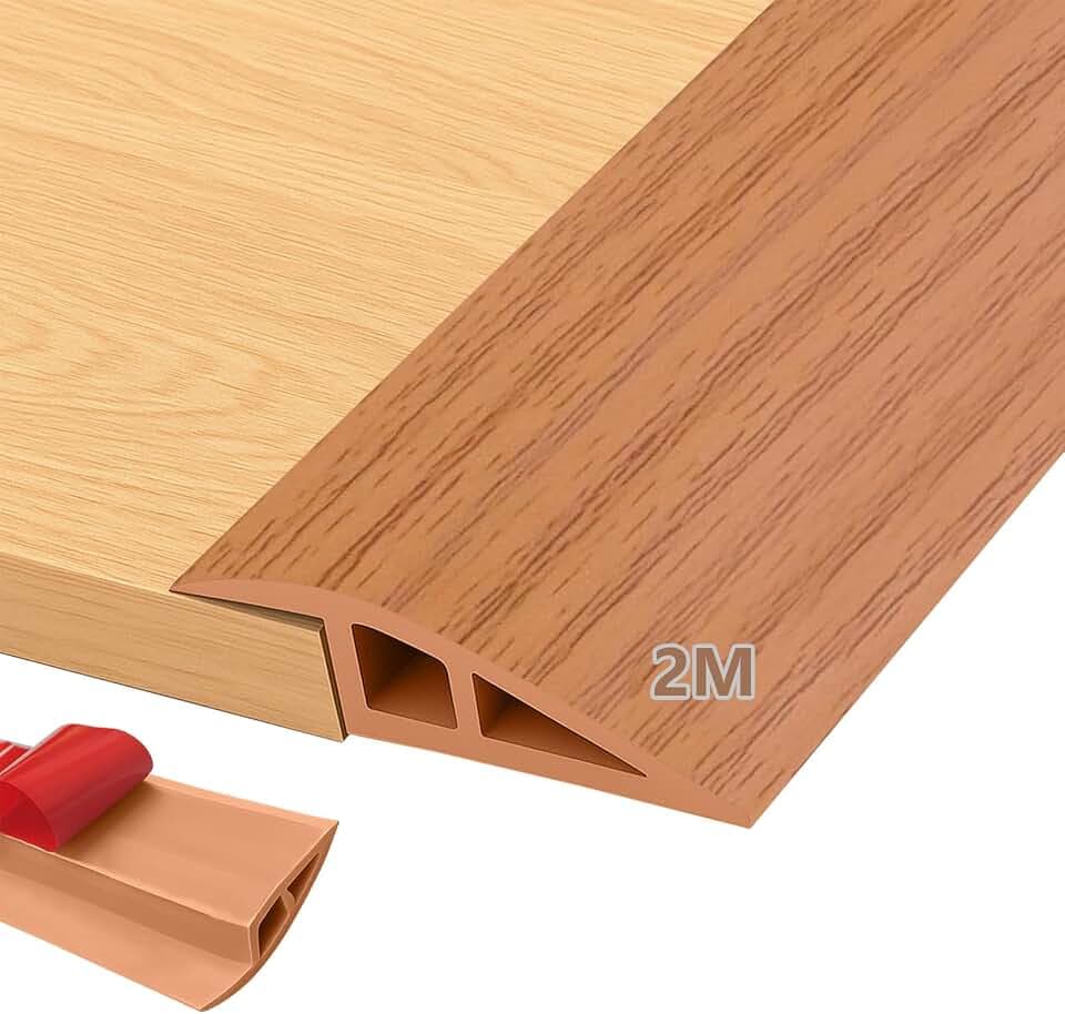 MeYuxg Übergangsprofil Selbstklebend 1M x 7CM, PVC Türschwellen Leiste, Türschwellenrampe Höhenausgleich für 10mm bis 15mm, Übergangsleiste Boden für Boden, Teppich, Schwellen (Gelbe Eiche)