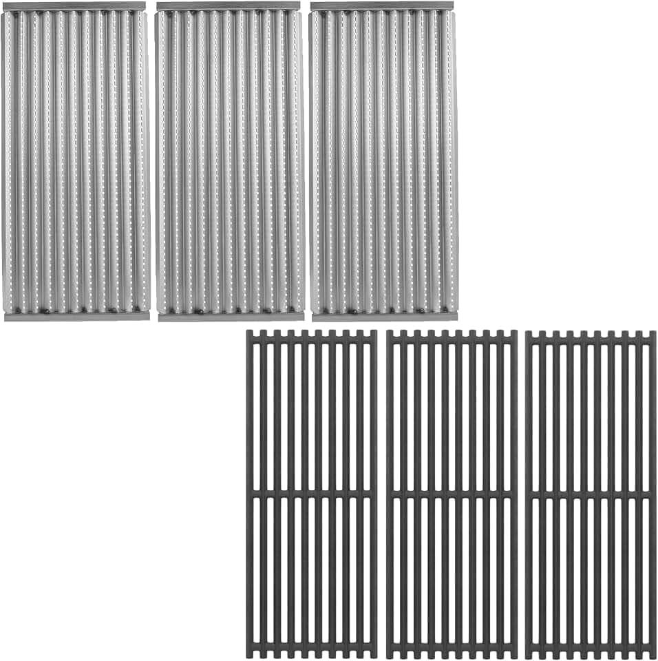 Grill Grates and Emitter for Charbroil TRU-Infrared 463247412 463257110 463243911 463241013 463241314 463246909 463241014 Parts, 18 7/16" Grill Replacement for G515-4700-W1 G526-0007-W1