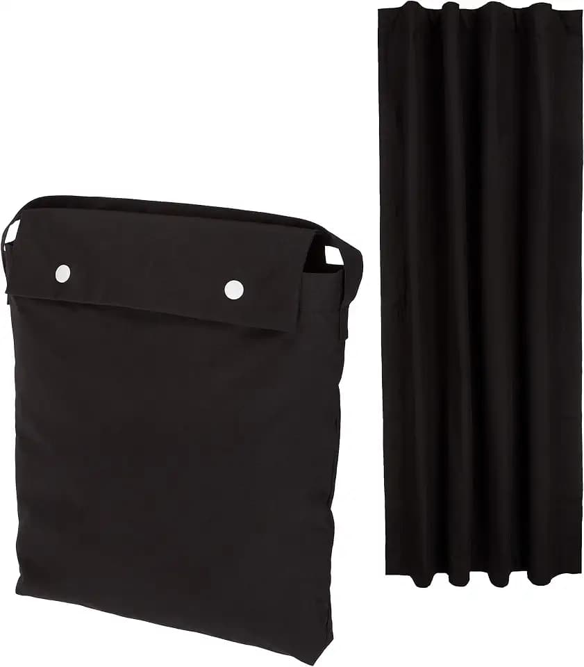 Amazon Basics Portable Blackout Curtain Shade with Suction Cups, Noise Reducing, 50" W x 78"L, Black, 1-Pack