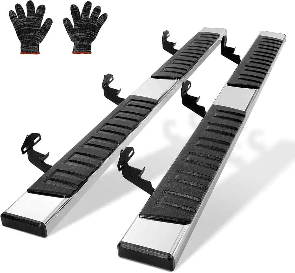 VEVOR Running Boards, 6" Step Bars Compatible with 2009-2018 Dodge Ram 1500/2010-2023 Ram 2500/3500 (Includes 2019-2023 Classic) Crew Cab, 201 Stainless Steel Side Steps Nerf Bars, 500LBS, 2 PCS