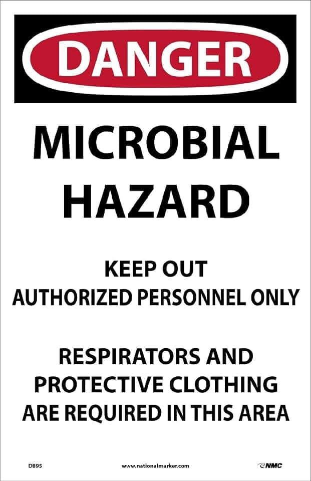 NMC D895 Danger - Microbial Hazard Security Sign