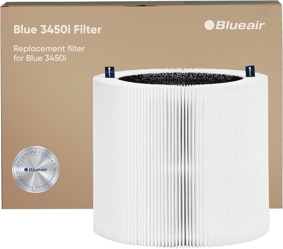 Blueair Original HEPASilent Ersatzfilter für Blue 3450i Luftreiniger - Entfernt 99,97% der Pollen, Staub, Tierschuppen, Schimmel, Bakterien und Viren Aktivkohle reduziert VOCs, Gerüche, Chemikalien