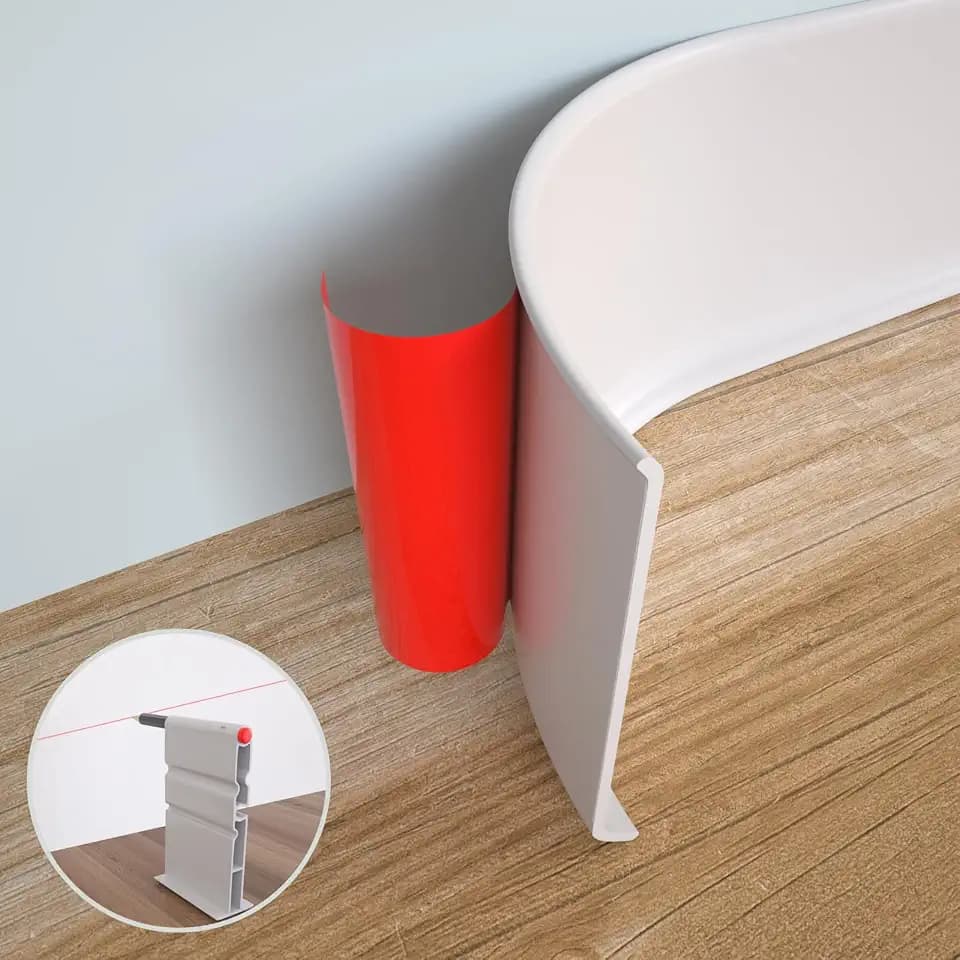 Peel and Stick Rubber Baseboard Molding, 3 Inch x 20 Feet, White