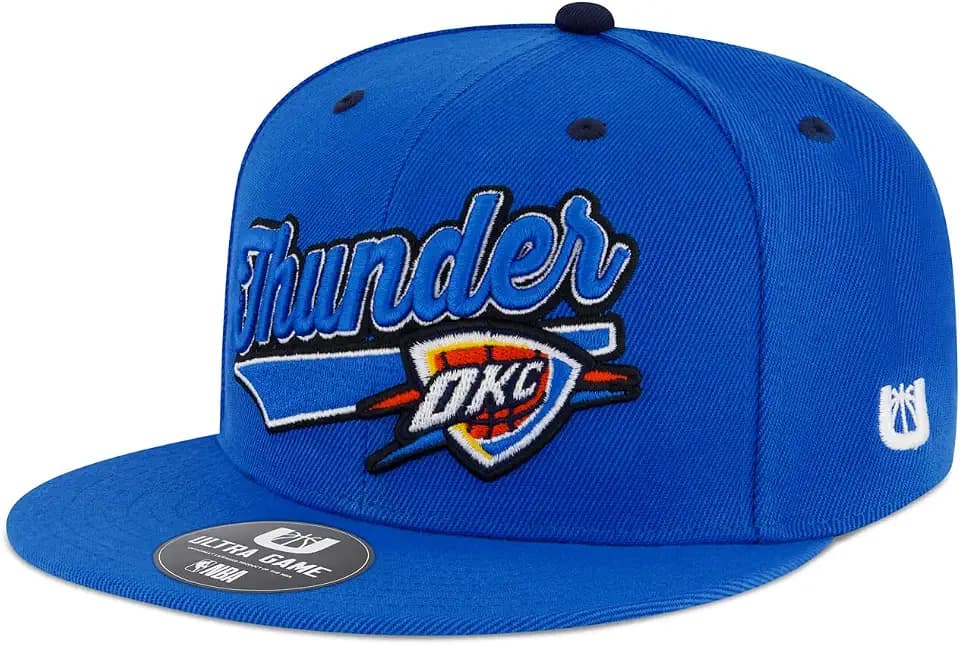 Ultra Game Men’s NBA Official Snap Back 3D Embroidered Team Logo Baseball Cap Hat