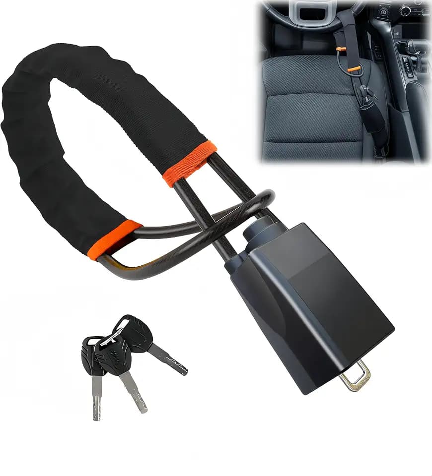 Car Steering Wheel & Seat Belt Lock Anti-Theft Device