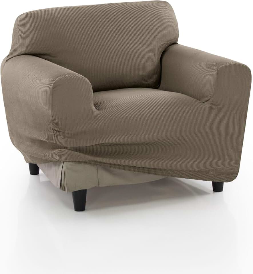 FAVERTI® Elastischer Sesselbezug Universal von 70 bis 110 cm | Modell Reale | Leinen | Sesselschoner für Einzelsessel | Qualitätsschutz aus Jacquard-Stoff