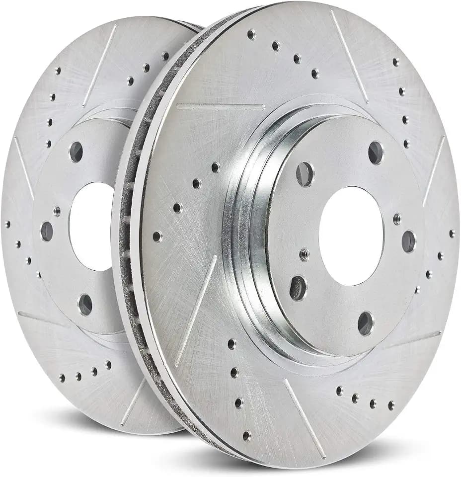 PowerStop Evolution Front Brake Rotors for Lexus NX200t 2015-17 |NX300 2018-21 |NX300h 2015-21 |RX350 2010-15 |RX450h 2010-15 - Drilled & Slotted Performance Disc Rotors Upgrade, JBR1310XPR