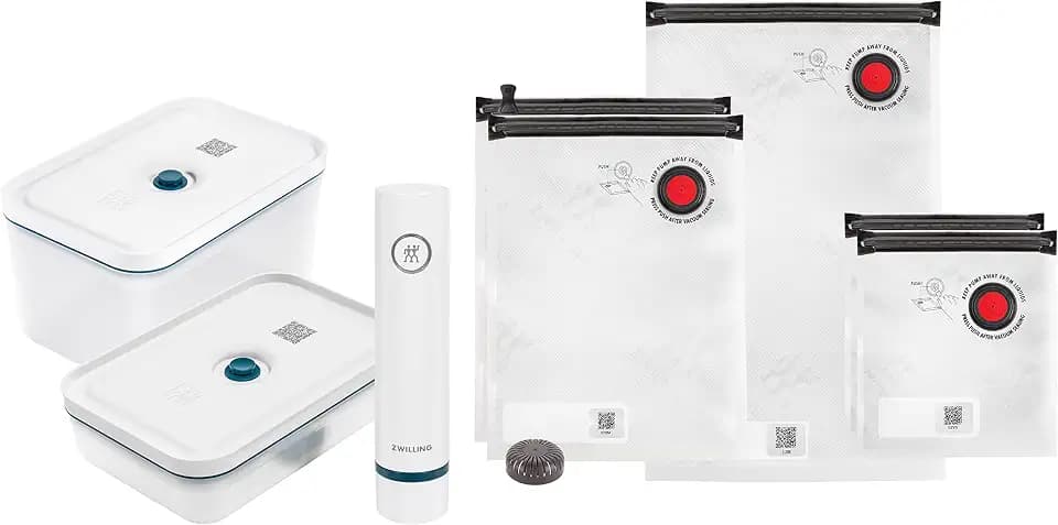 ZWILLING Fresh & Save Vakuum Starterset, Kunststoff, 8-teilig, inkl. Dose, Pumpe und Beutel, La Mer