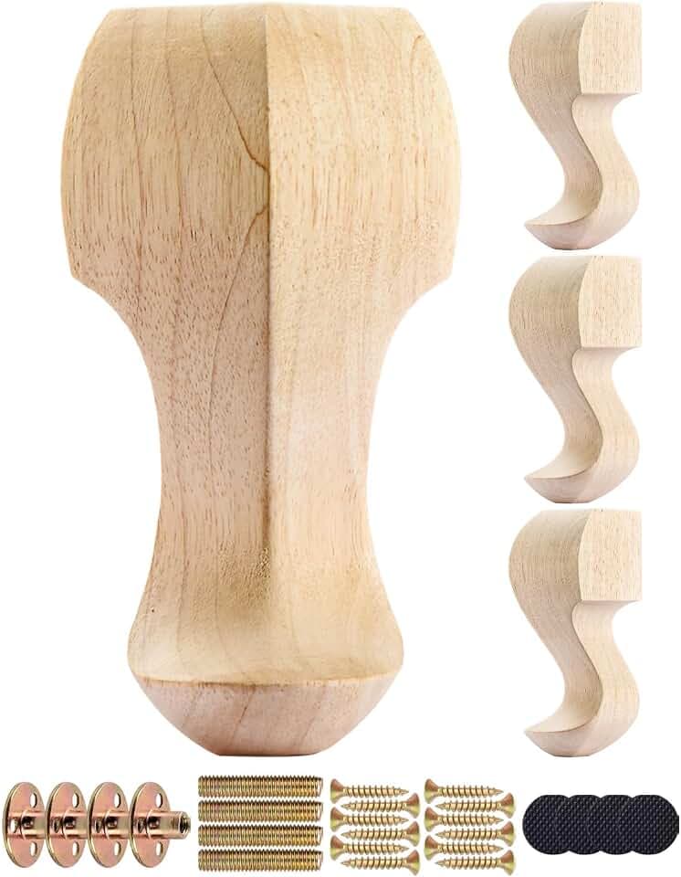 La Vane 10cm Europäische handgeschnitzt Massivholz Möbelfüße 4 Stück