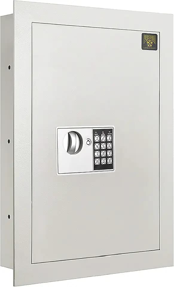 Paragon Safes In Wall Safe with Keypad and 2 Manual Override Keys, White
