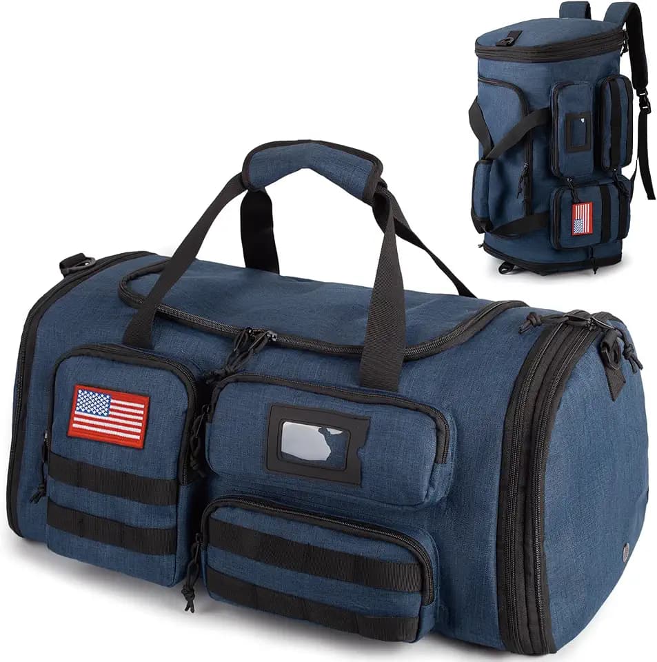 Expandable Gym Bag for Men,Tactical Large 3-in-1 Travel Duffle Backpack Bag