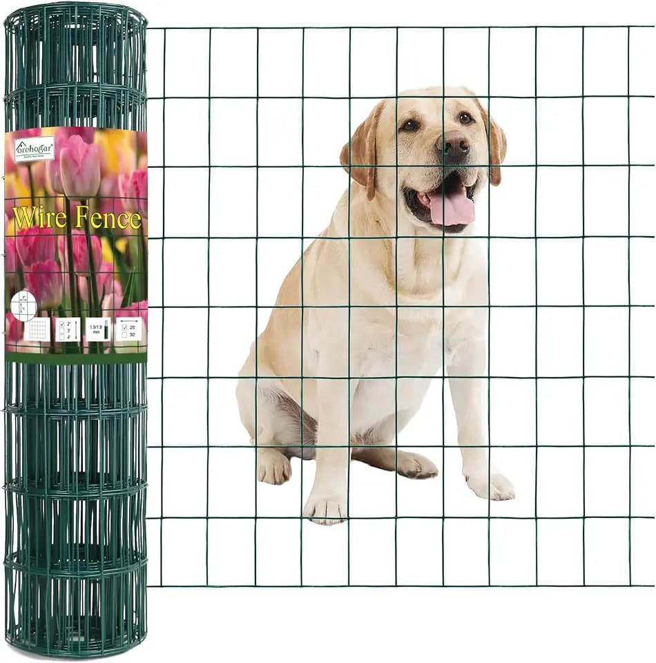 Green PVC Coated Welded Wire Fence 24" x 25' Roll, 2"x3" Mesh, 16 Gauge