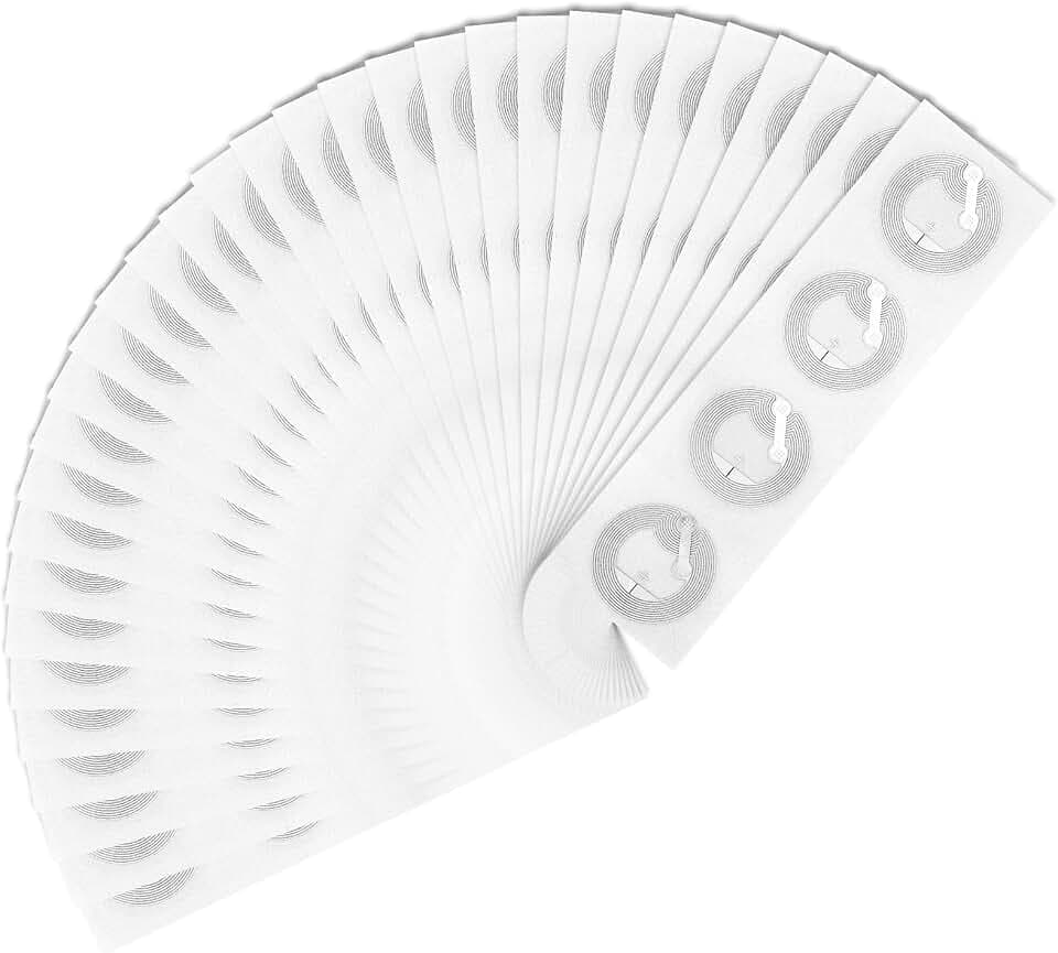200pcs NFC Tags Sticker Ntag215 Programmable NFC Stickers Rewritable RFID Tags Sticker 504 Bytes Memory Adhesive RFID Labels Compatible All NFC-Enabled