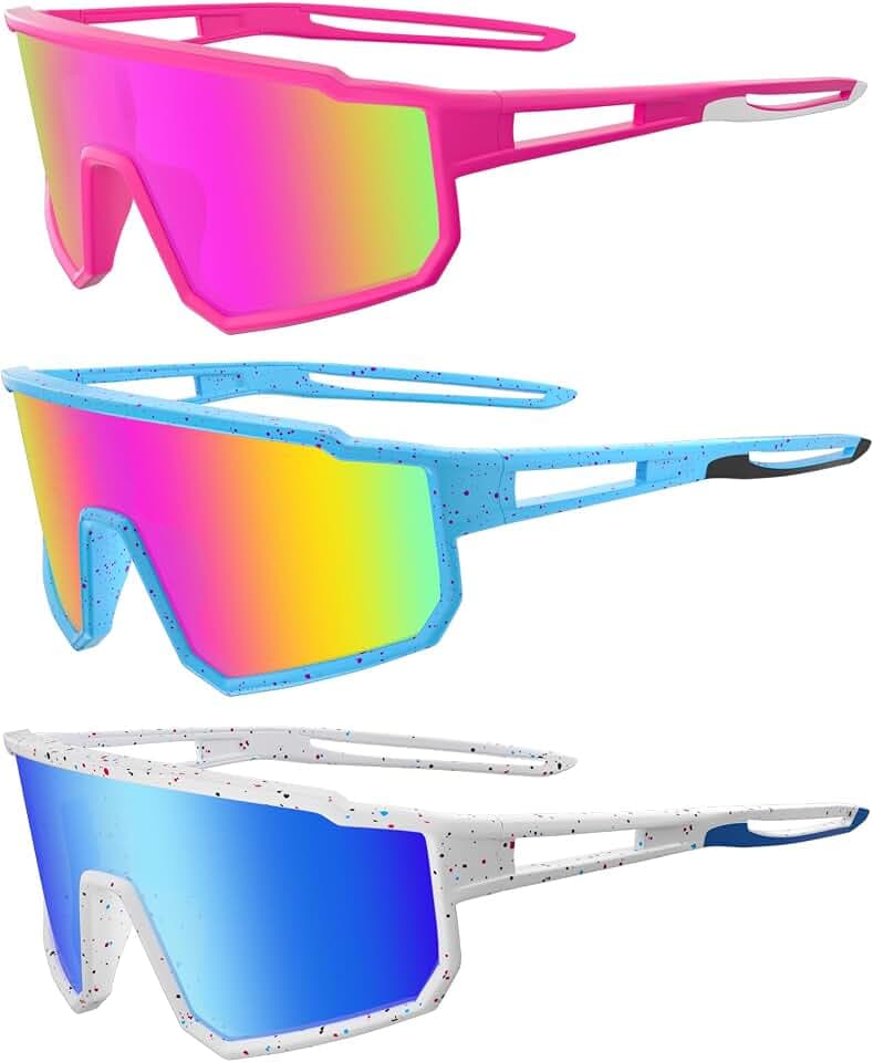 Polarized Sports Sunglasses,UV400 Protection Outdoor Glasses for Men Women Youth Baseball Cycling Running Driving Golf