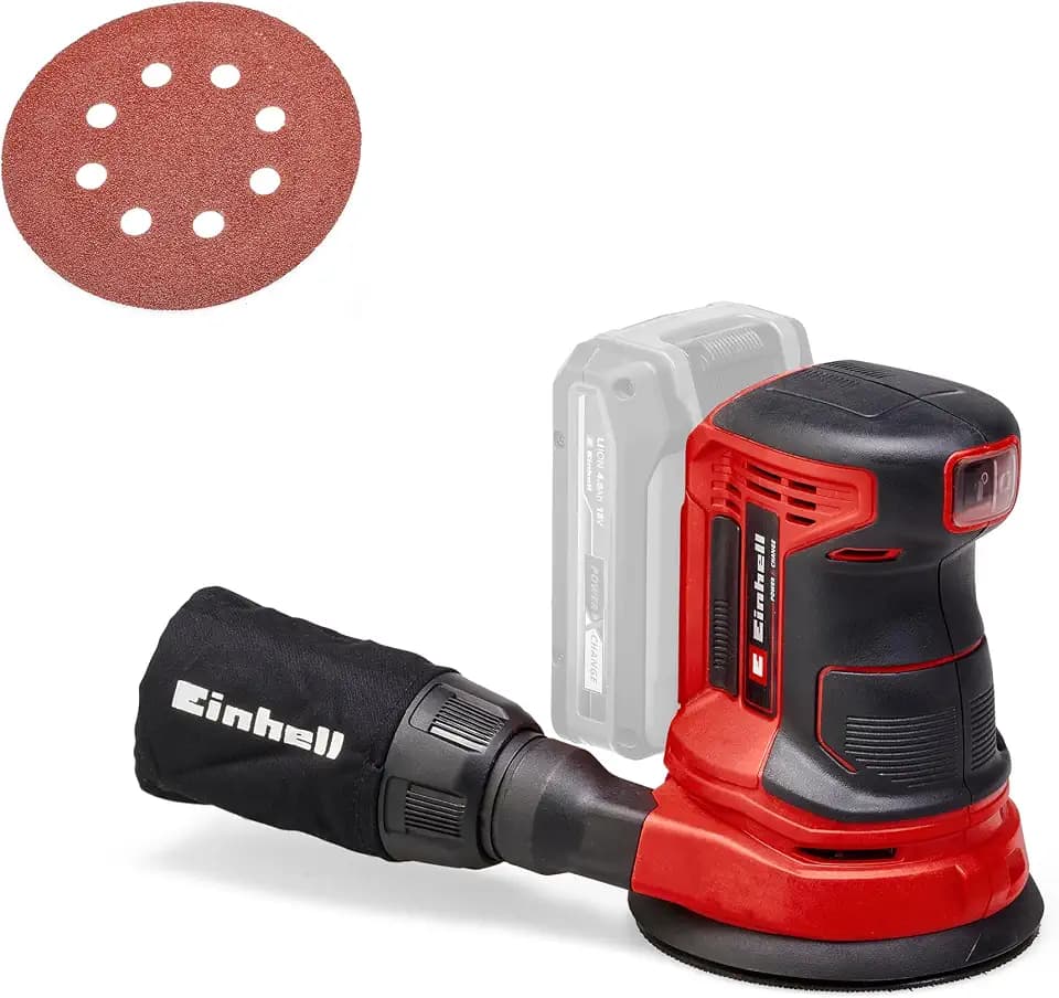 Einhell Akku-Exzenterschleifer TE-RS 18 Li-Solo Power X-Change (Lithium-Ionen, Drehzahl-Elektronik, Mikro-Kletthaftung, inkl. 1x Schleifpapier P80, ohne Akku und Ladegerät)