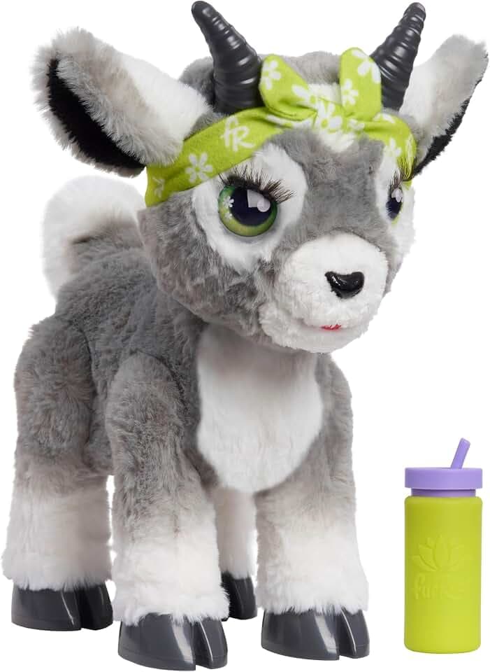 furReal Daisy the Yoga Goat Interactive Toy, 11-inch Realistic Plush, Kids Toys for Ages 4 Up by Just Play