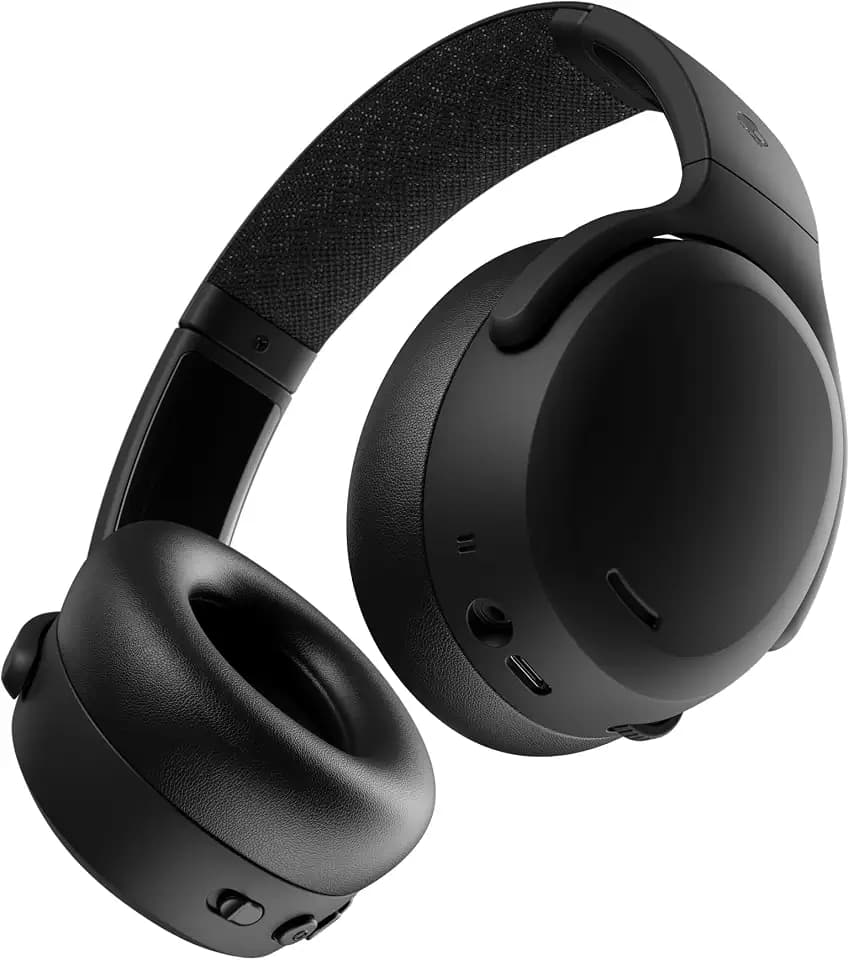 Skullcandy Crusher ANC 2 Wireless Bluetooth Over-Ear-Kopfhörer, Multisensorischem Bass, Active Noise Cancelling, 60 Stunden Akkulaufzeit - Schwarz