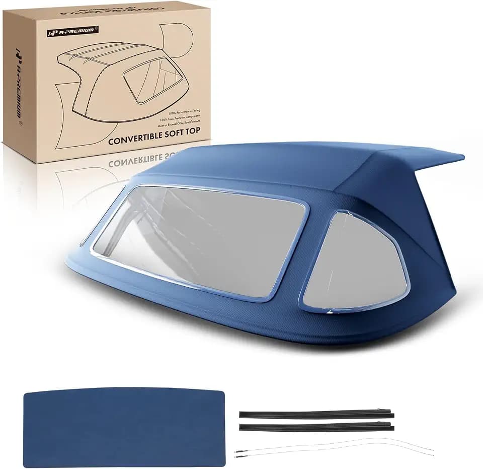 A-Premium Blue CVC Convertible Soft Top, Compatible with Mercedes-Benz