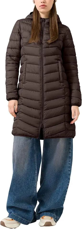 QS Damen Outdoor-Mantel – Regular Fit, leicht wattiert, Kapuze