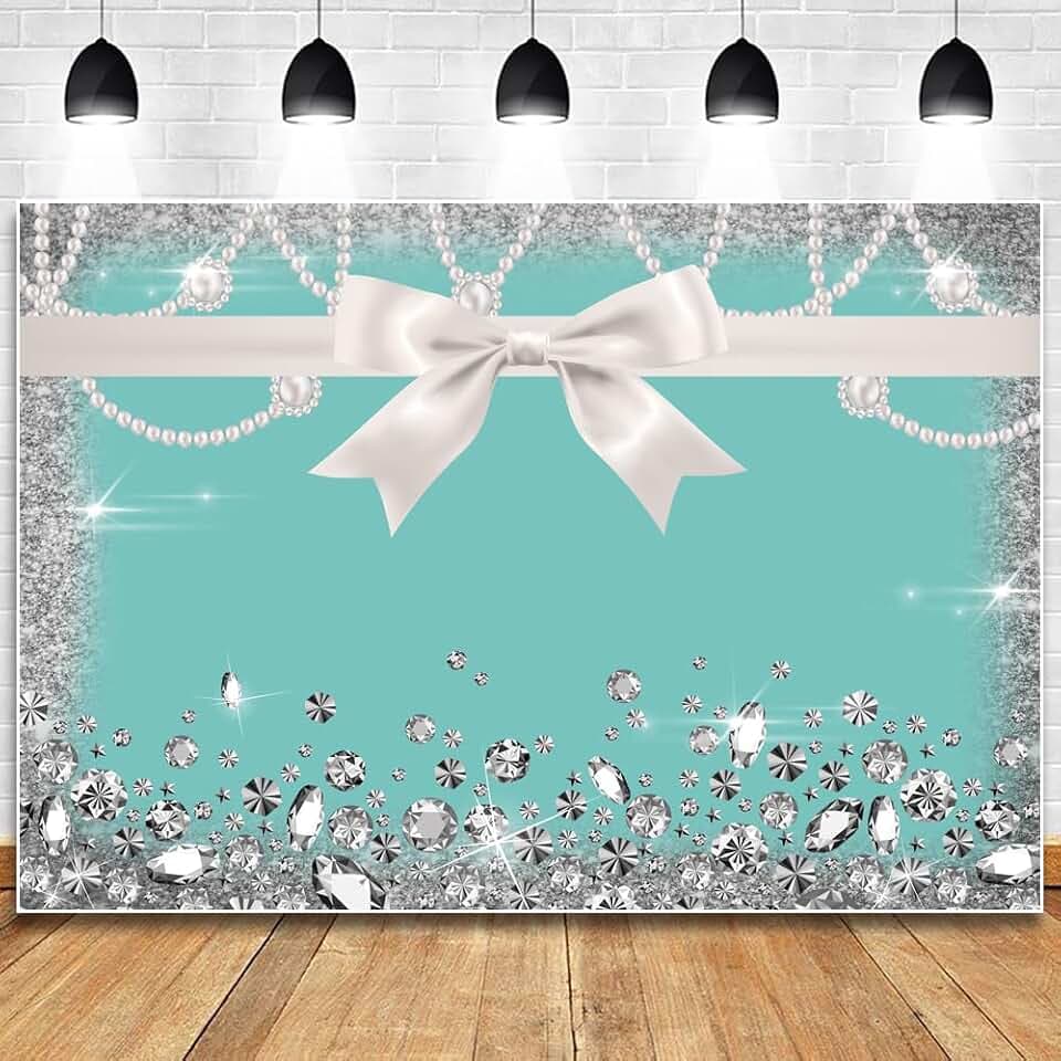 Breakfast Blue Bowknot Backdrop for Party Decorations Banner, 8x6ft