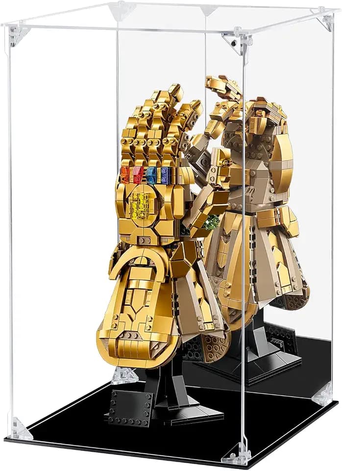 Acryl-Vitrine, klare Actionfiguren-Vitrine mit verspiegelter Rückseite, staubdichte Vitrine, alternative Glas-Vitrine für Sammlerstücke, Figuren, Lego, Modelle, Spielzeug (25 x 25 x 40 cm)
