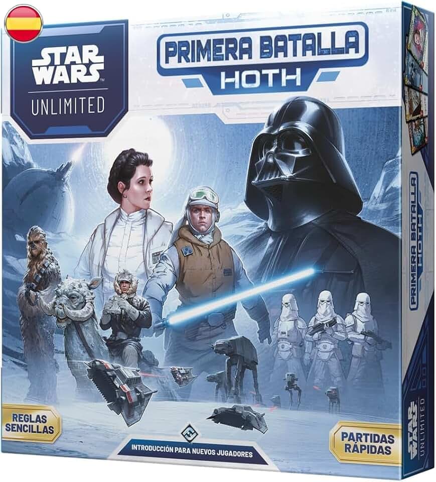 Asmodee Star Wars: Unlimited TCG – Erste Schlacht Hoth, Sammelkartenspiel mit vorgefertigten Decks für Kinder und Erwachsene, ab 12 Jahren, 2 oder älter, 20 Minuten, Spanisch
