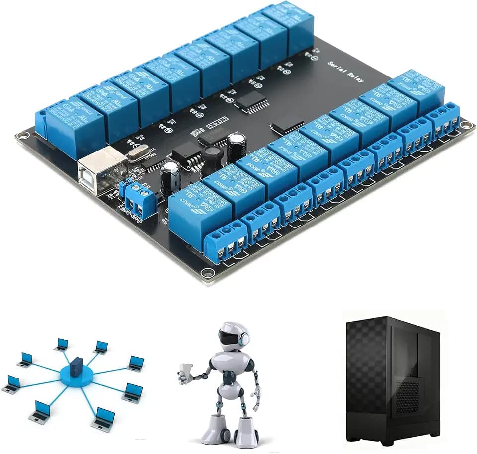 16-Kanal-Relaismodul, USB-gesteuert, DC 7–38V