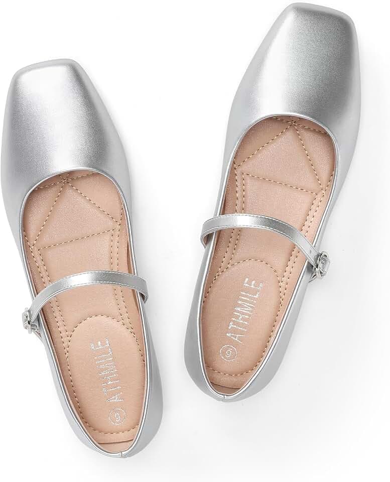 Women‘s Mary Jane Shoes, Ballet Flats for Women, Square Toe Shoes for Women