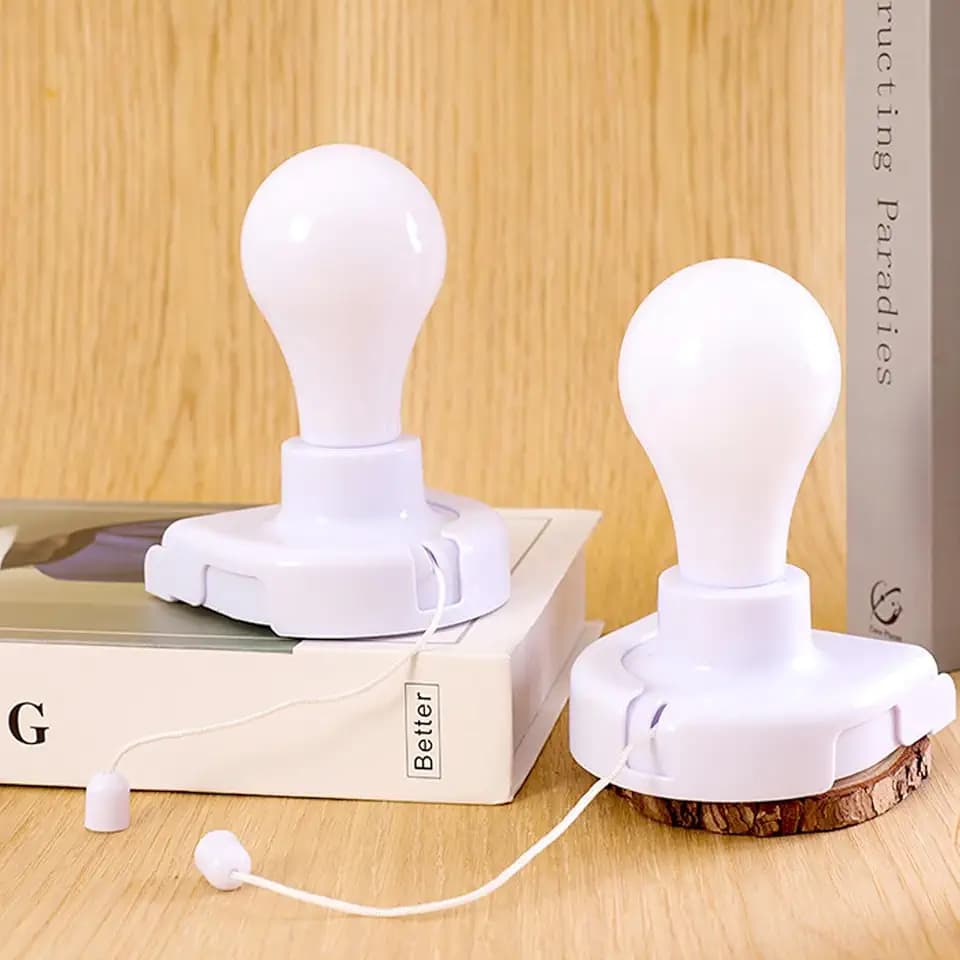 Battery Operated Light Bulb, Stick-Up LED Closet Light Bulb with Pull Chain