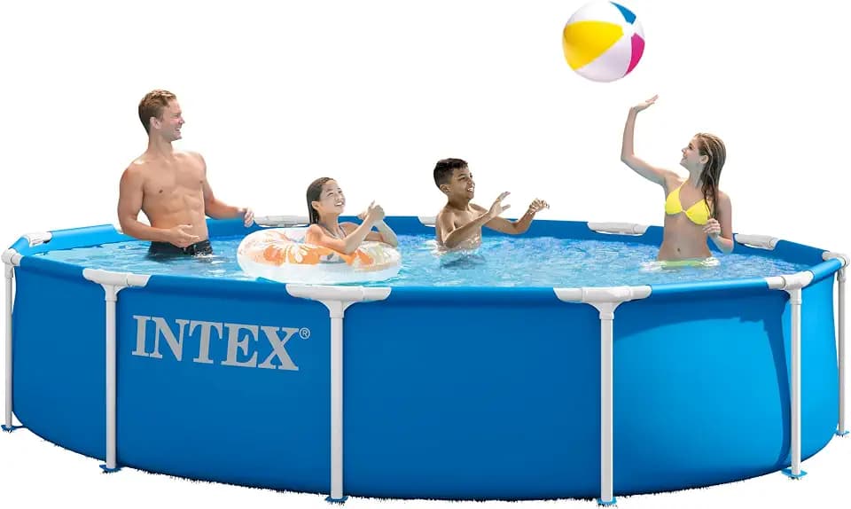INTEX Metal Frame 12ft x 30in Round Above Ground Swimming Pool