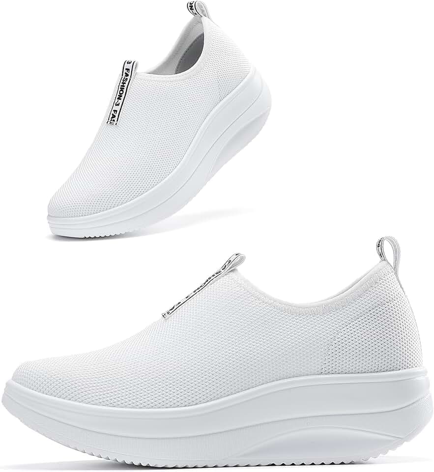 Oude Platform Loafers for Women Comfortable | Womens Slip On Sneakers Lightweight | Women's Walking Shoes Work Long Hours | Thick Rocking Bottom