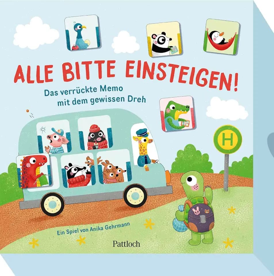 Alle Bitte einsteigen!: Das verrückte Memo mit dem gewissen Dreh | Lustiges Memory-Spiel mit Karten in Busform | Für 2-4 Personen | Ab 3 Jahren