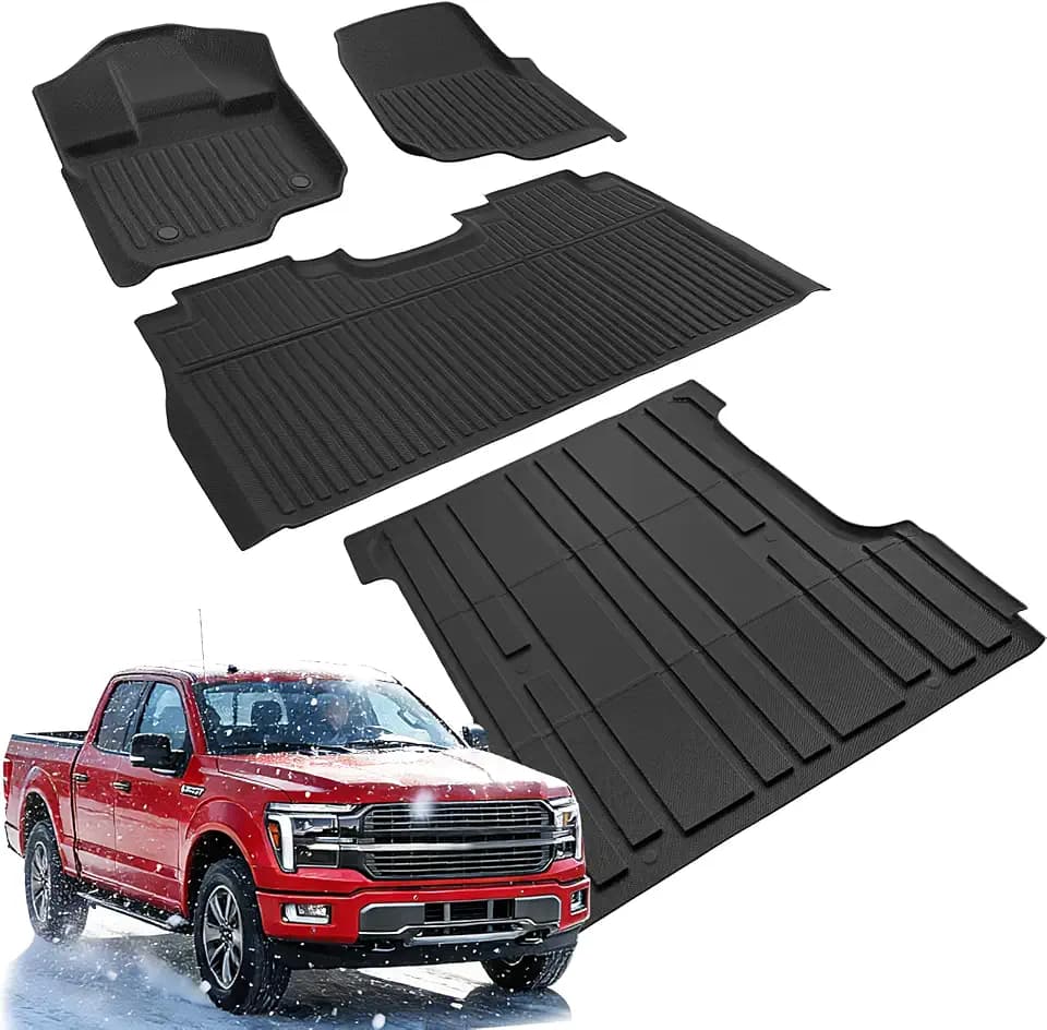 Truck Floor & Bed Mats for Ford F150: 2015-2026 SuperCrew/Crew Cab Only