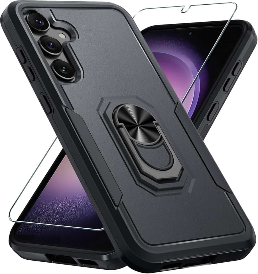Designed for Samsung Galaxy S25/S24 Case Built in Metal Ring Holder