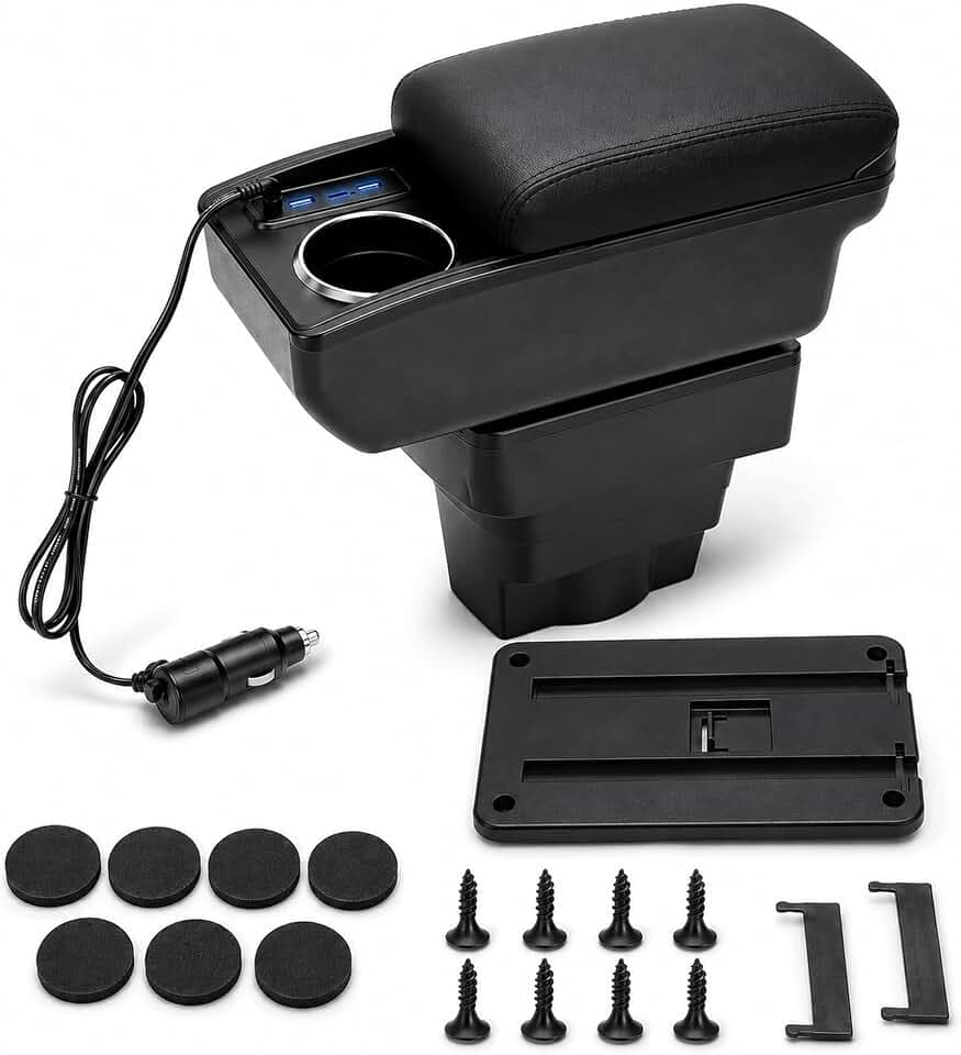 Mittelarmlehne Auto Opel Astra J 2009 2015 Mittelkonsole Armlehne USB Schnellladung 5 USB A 1 Type C 12V 24V Anschluss Doppelter Stauraum Becherhalter Verstellbar Organizer Innenraum Zubehör
