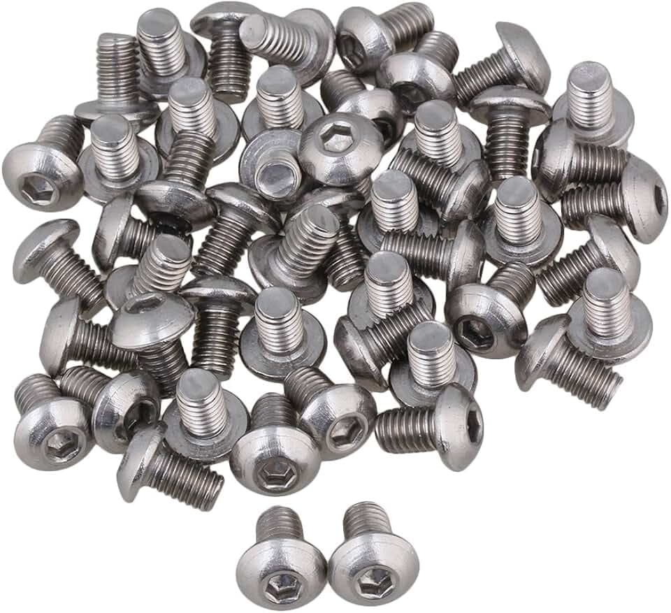 Silber metrische Gewinde M5 Linsenkopf Innensechskant Kappe Schrauben Bolt Packung mit 50