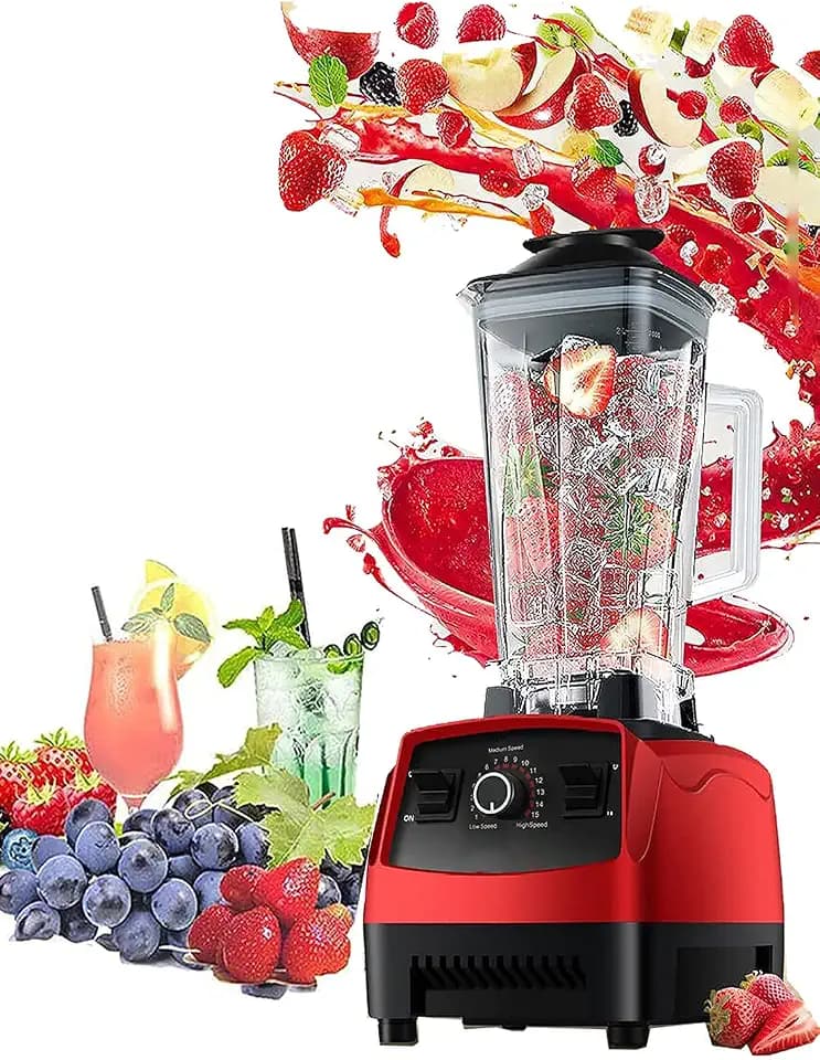 1500-Watt Professional High-Speed Blender, Red, Lead-Free, 2.0 Liters Capacity