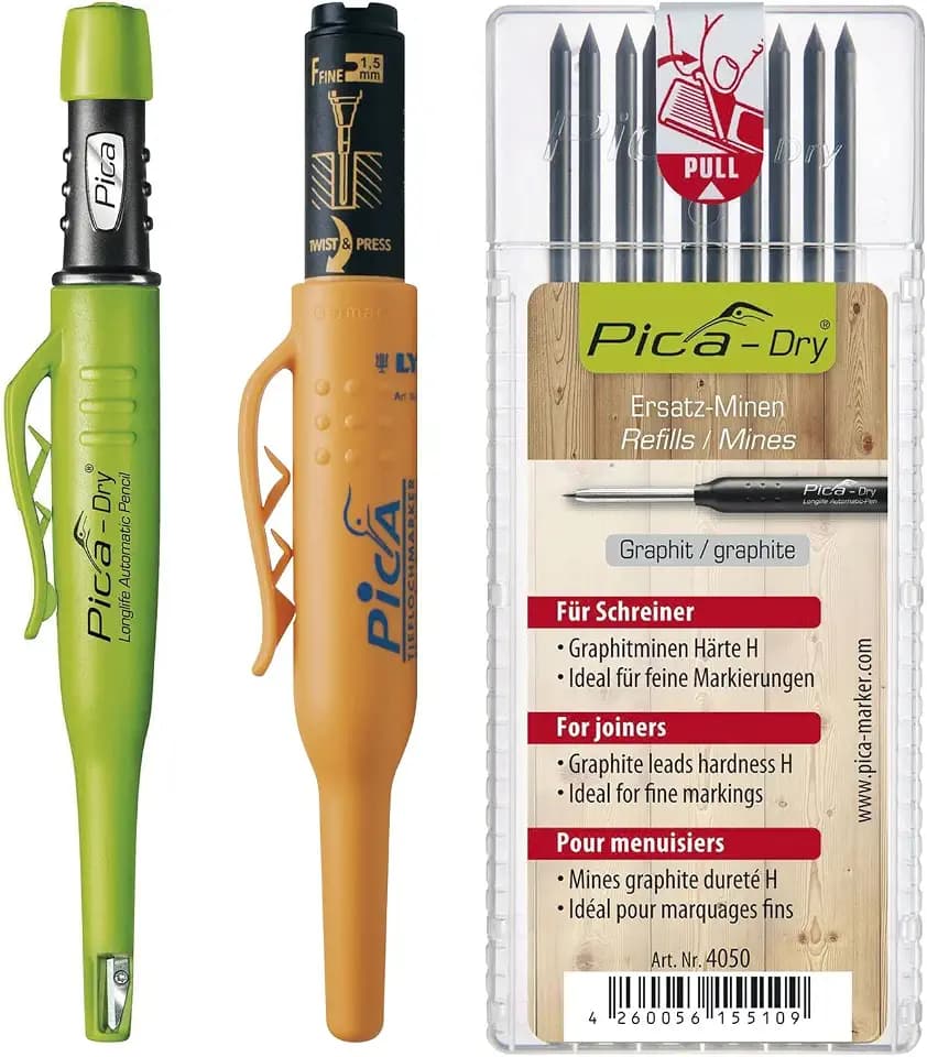 vasalat Pica Dry Tieflochmarker Graphit + Pica 150 rot + 10 Ersatzminen