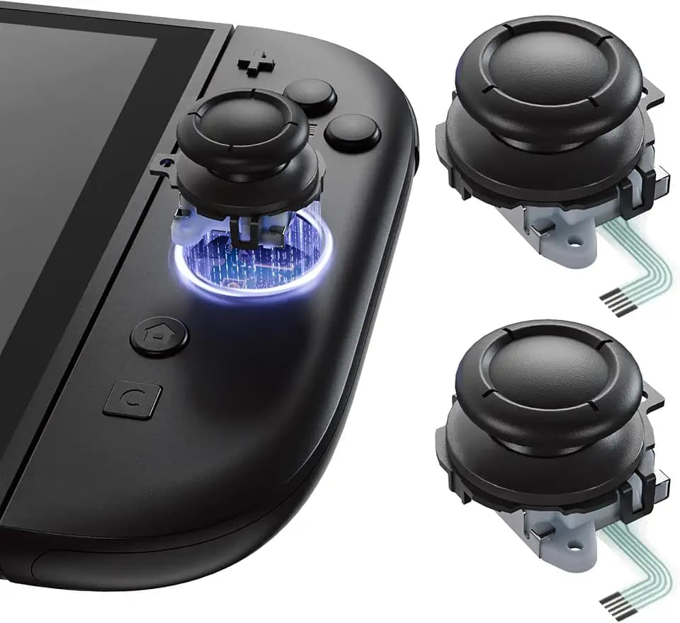 eXtremeRate Replacement 3D Joystick for Nintendo Switch 2 JoyCon, Controller Left Right Analog Stick Thumbsticks with Repair Tools for JoyCon 2, Multi-Colors Options - Black